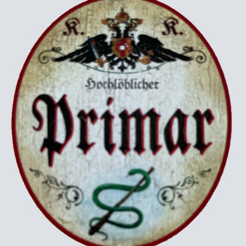 KuK Nostalgie Holzschild Hochlöblicher Primar Primarius Chefarzt Schild