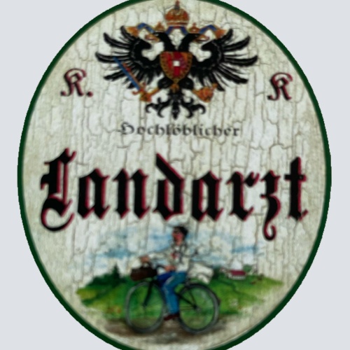 KuK Nostalgie Holzschild Hochlöblicher Landarzt Arzt Hausarzt Doktor Schild