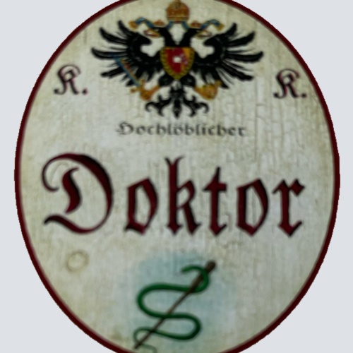 KuK Nostalgie Holzschild Hochlöblicher Doktor Arzt Titel Mediziner Schild