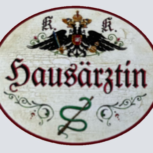 KuK Nostalgie Holzschild Hausärztin Frau Doktor Allgemeinmedizinerin Schild