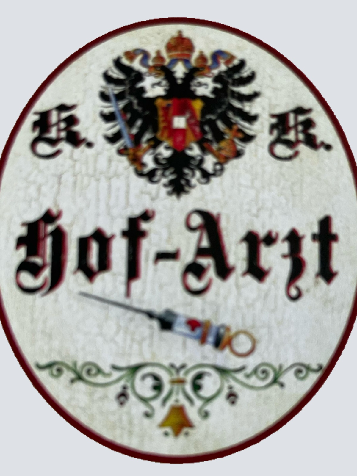 KuK Nostalgie Holzschild Hof-Arzt Doktor Arzt Hausarzt Allgemeinmediziner Schild