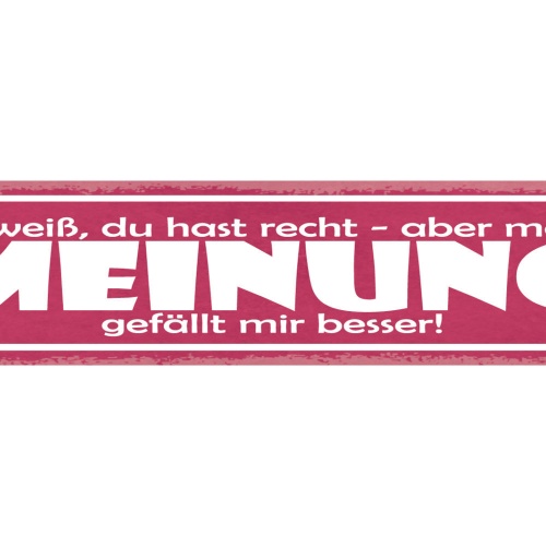 Schild Ich Weiß Du Hast Recht Aber Meine Meinung Gefällt Mir Besser 46 x 10