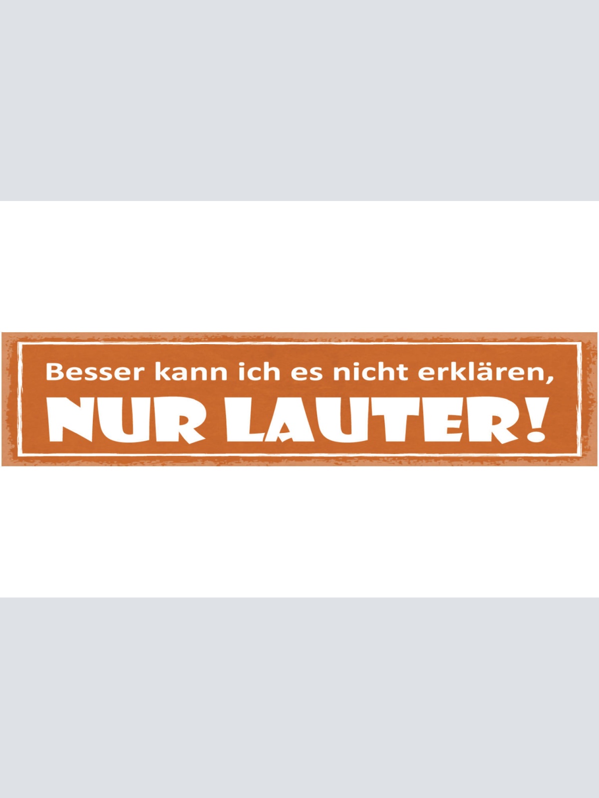 Schild Besser Kann Ich Es Nicht Erklären Nur Lauter 46 x 10 Blech od. Holz