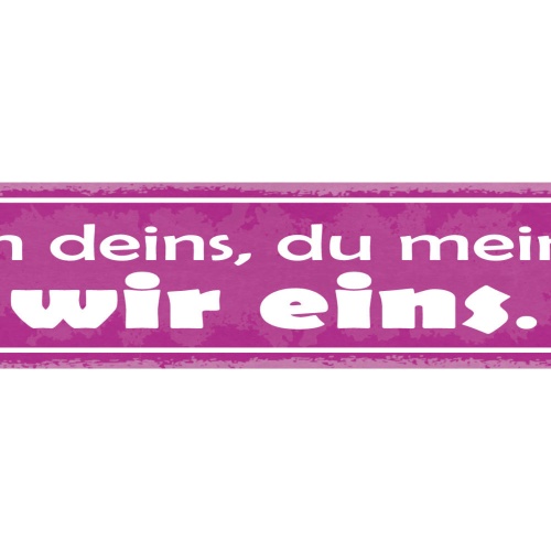 Schild Ich Meins Du Deins Wir Eins Liebe Beziehung Ehe 46 x 10 Blech od. Holz