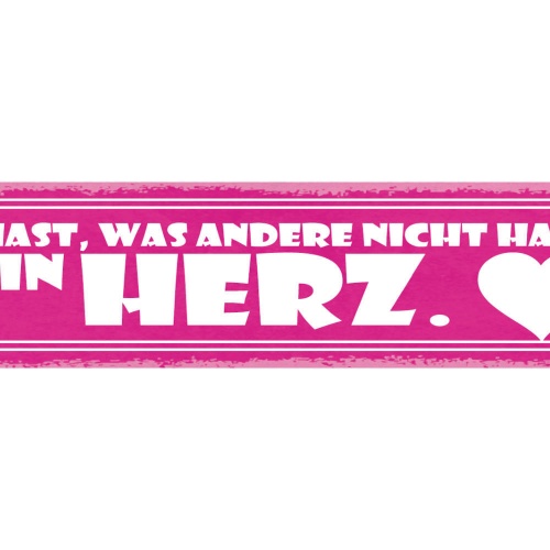 Schild Du Hast Was Andere Nicht Haben Mein Herz Liebe 46 x 10 Blech od. Holz