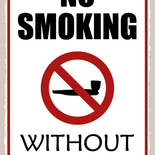Schild No Smoking Pfeife Rauchen Raucher 12x18 / 20x30 / 30x40 Blech od. Holz