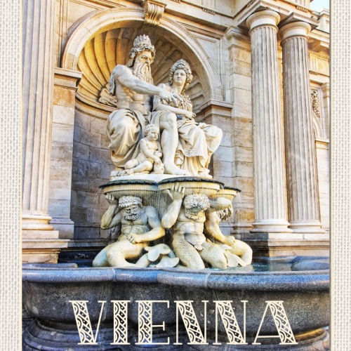 Schild Vienna Austria Wien Ö Albrechtsbrunnen 12x18 20x30 30x40 Blech/Holz