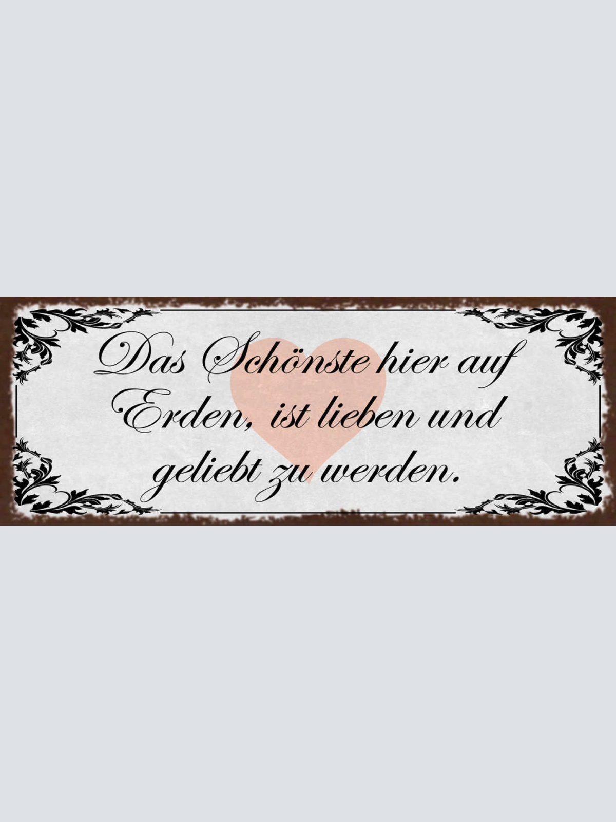 Schild Das Schönste Hier Auf Erden Ist Liebe & Geliebt Zu Werden Liebe 27x10