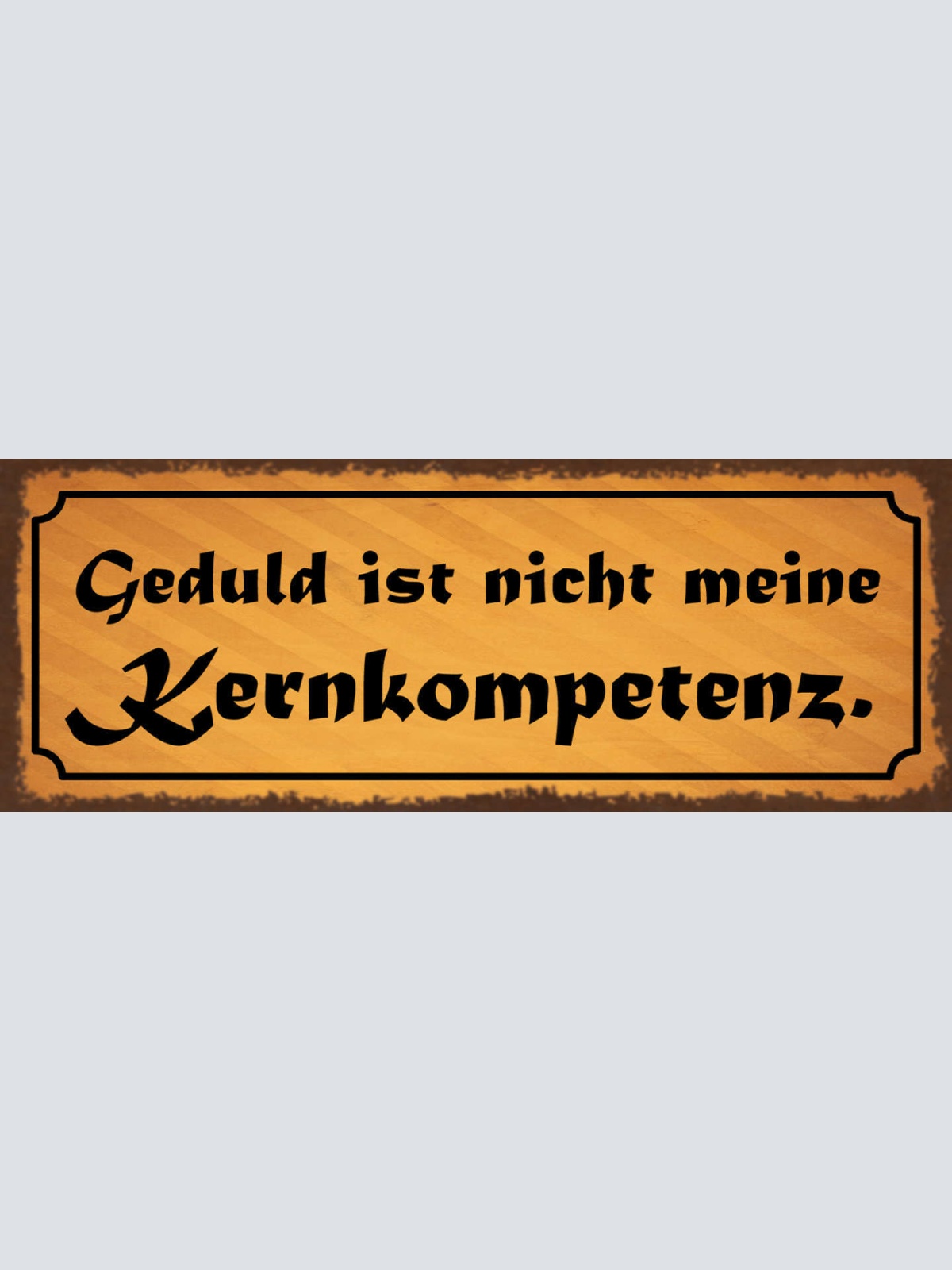 Schild Geduld Ist Nicht Meine Kernkompetenz Ungeduldig 27x10 Blech od.Holz