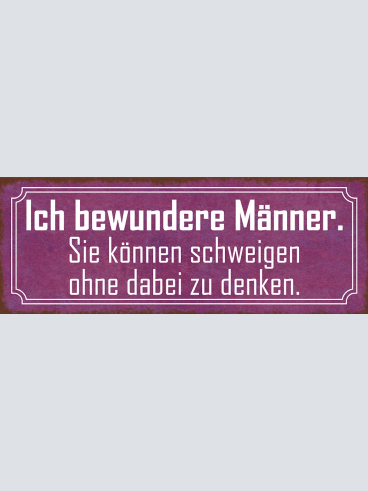 Schild Ich Bewundere Männer Sie Können Schweigen Ohne Dabei Zu Denken 27x10