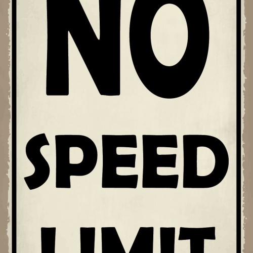 Schild No Speed Limit Geschwindigkeit Auto 12x18 / 20x30 / 30x40 Blech od. Holz