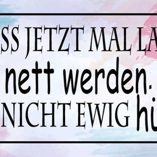 Schild Ich Muss Jetzt Mal Langsam Nett Werden Bin Ja Nicht Ewig Hübsch 27x10