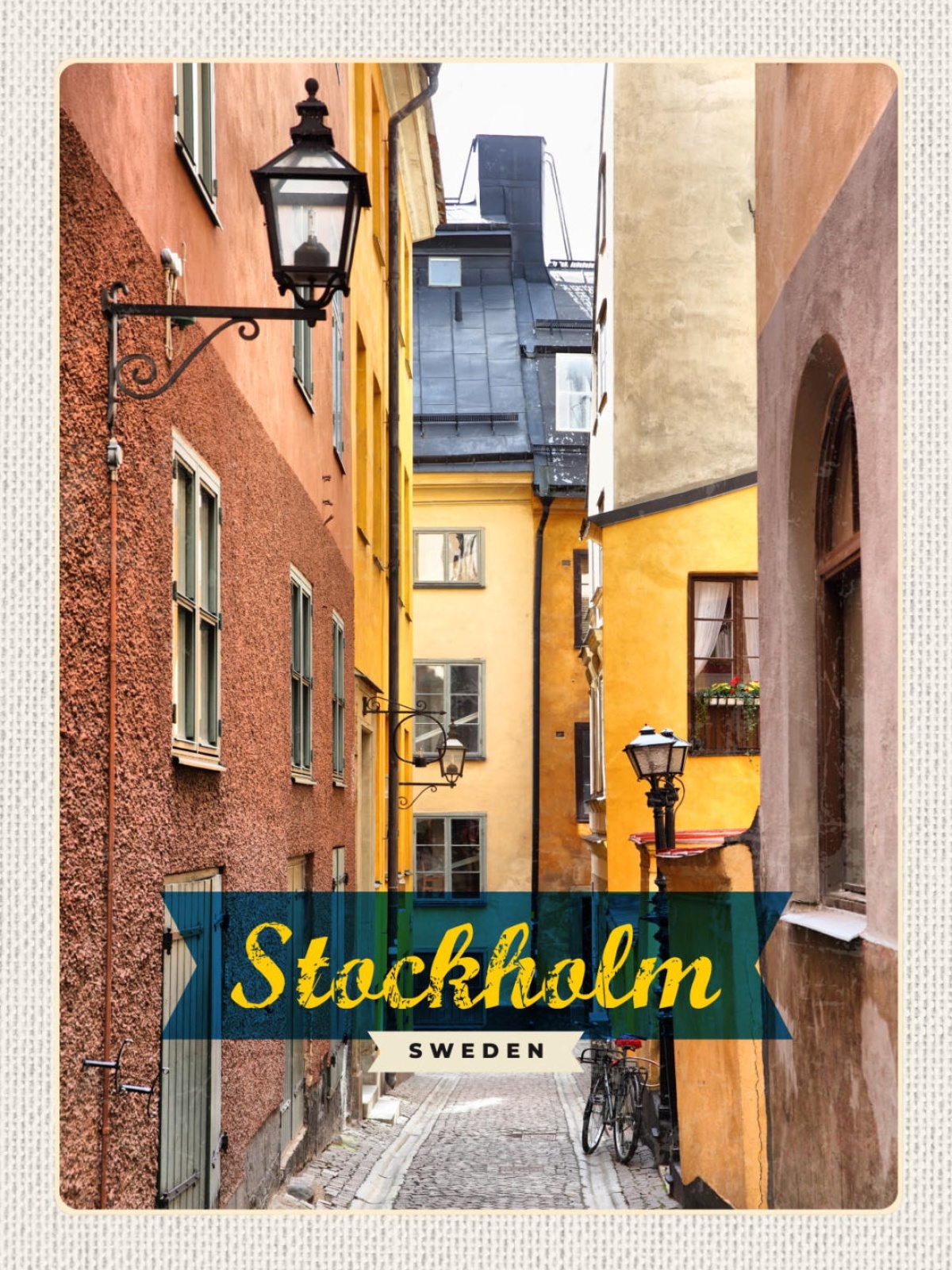 Schild Stockholm Sweden Schweden Stadt Gasse 12x18 20x30 30x40 Blech/Holz