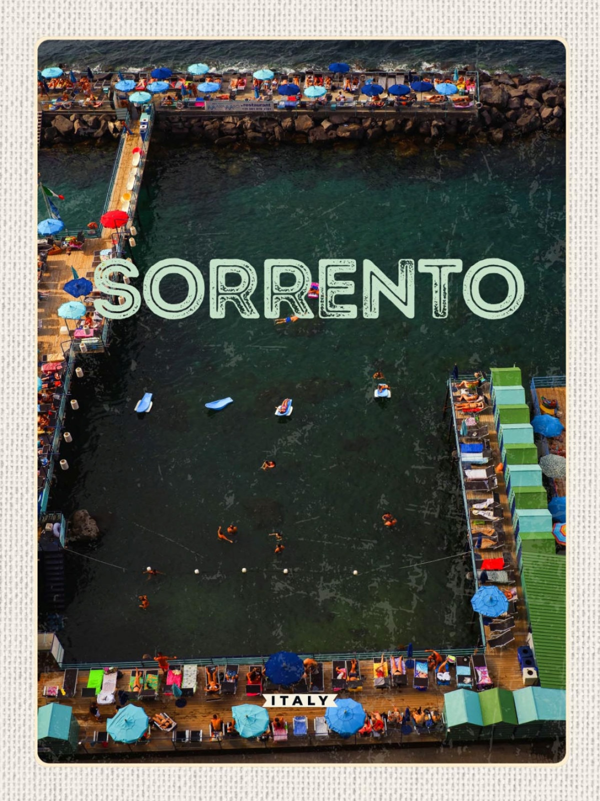 Schild Sorrento Italy Sorrent Italien Hafen Küste 12x18 20x30 30x40 Blech/Holz