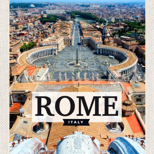 Schild Rome Italy Rom Italien Petersplatz Stadt 12x18 20x30 30x40 Blech/Holz