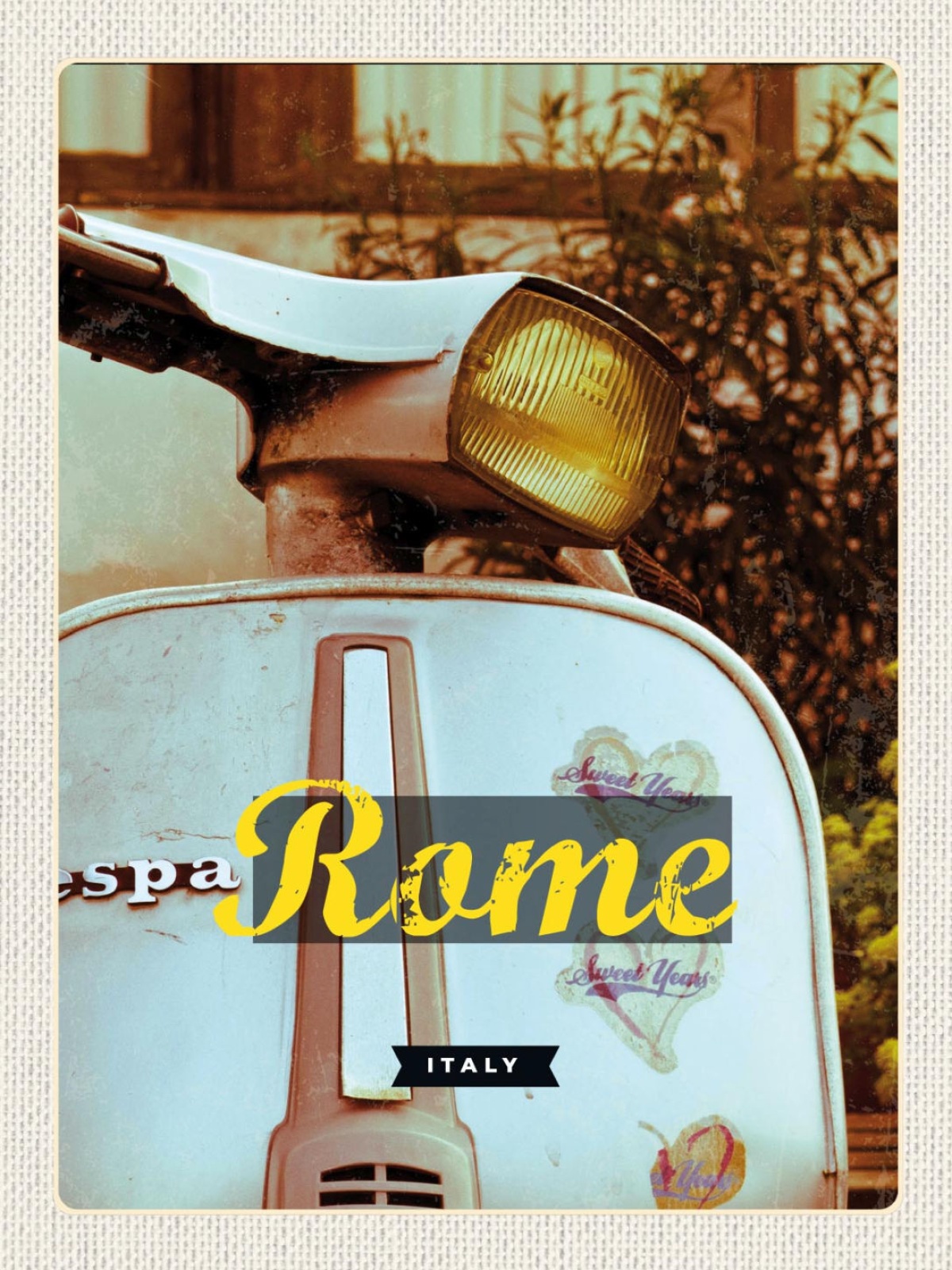 Schild Rome Italy Rom Italien Vespa Moped 12x18 20x30 30x40 Blech od. Holz