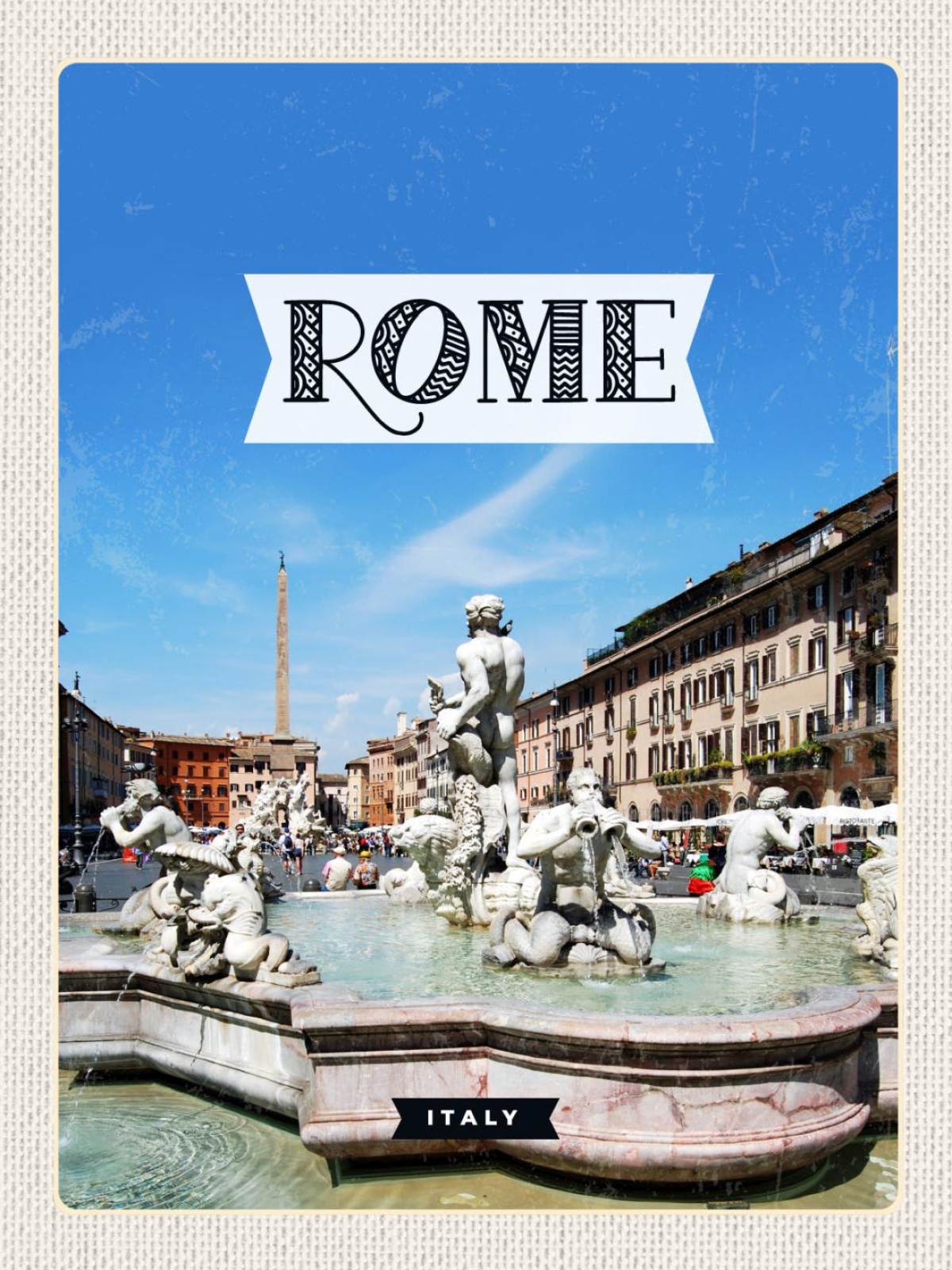 Schild Rome Italy Rom Italien Mohrenbrunnen 12x18 20x30 30x40 Blech od. Holz