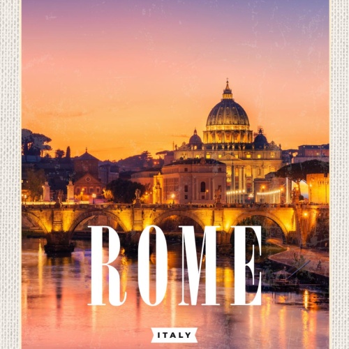 Schild Rome Italy Rom Italien Petersdom Basilika 12x18 20x30 30x40 Blech od.Holz