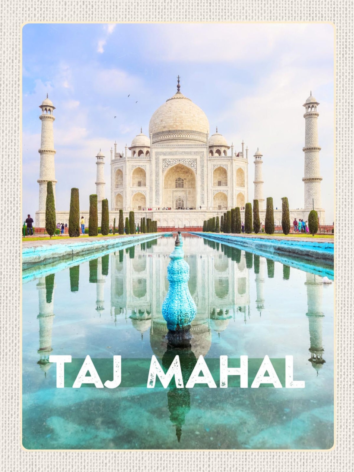 Schild Taj Mahal Mausoleum Sehenswürdigkeit Indien 12x18 20x30 30x40 Blech/Holz