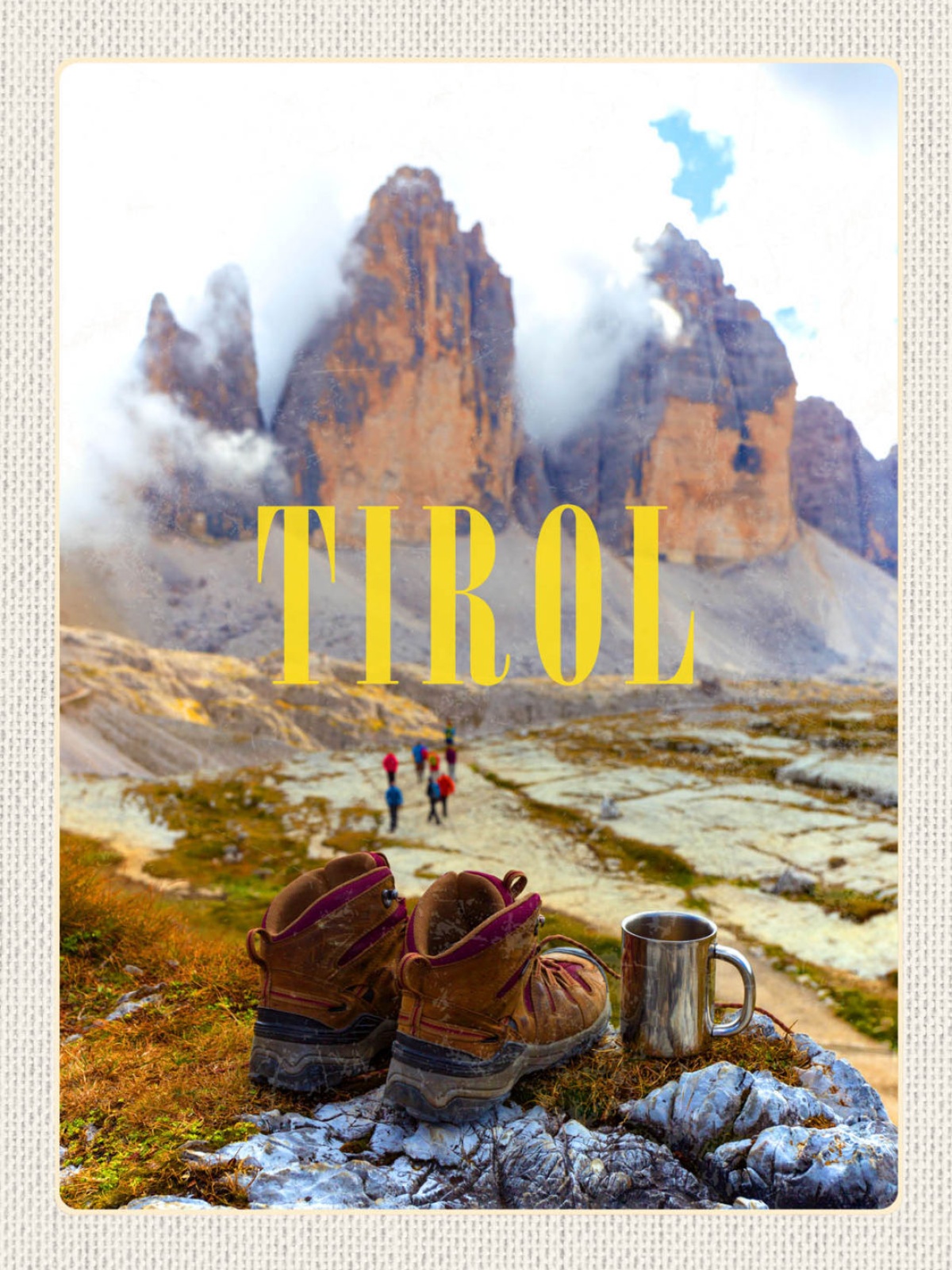 Schild Dolomiten Berg Schuhe Süd Tirol Italien 12x18 20x30 30x40 Blech/Holz