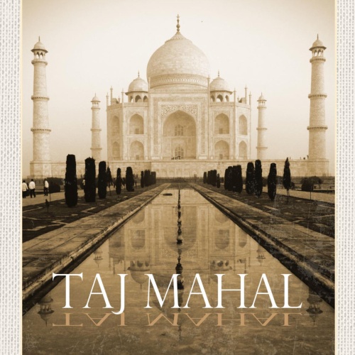 Schild Taj Mahal Mausoleum Sehenswürdigkeit Indien 12x18 20x30 30x40 Blech/Holz