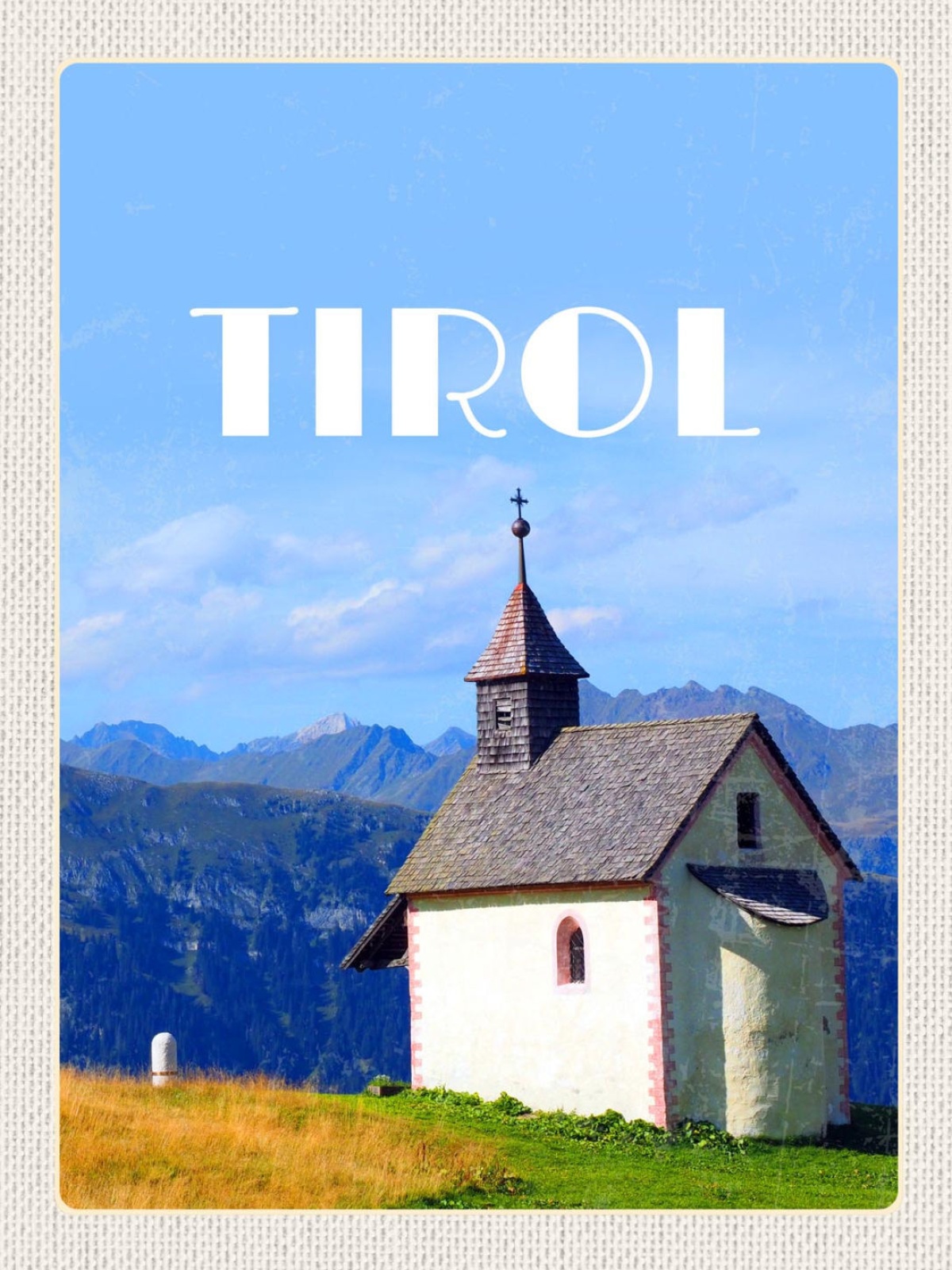 Schild Jaufen Pass Kapelle Süd Tirol Italien 12x18 20x30 30x40 Blech/Holz