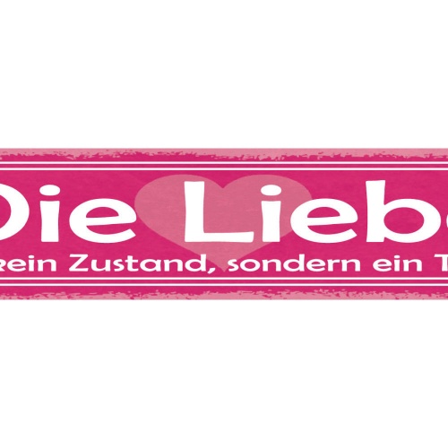 Schild Die Liebe Ist Kein Zustand Sondern Ein Tun Ehe 46 x 10 Blech od. Holz