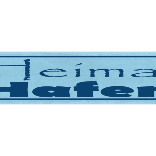 Schild Heimat Hafen Stadt Schiff Mere Küste Geburtsort 46 x 10 Blech od. Holz