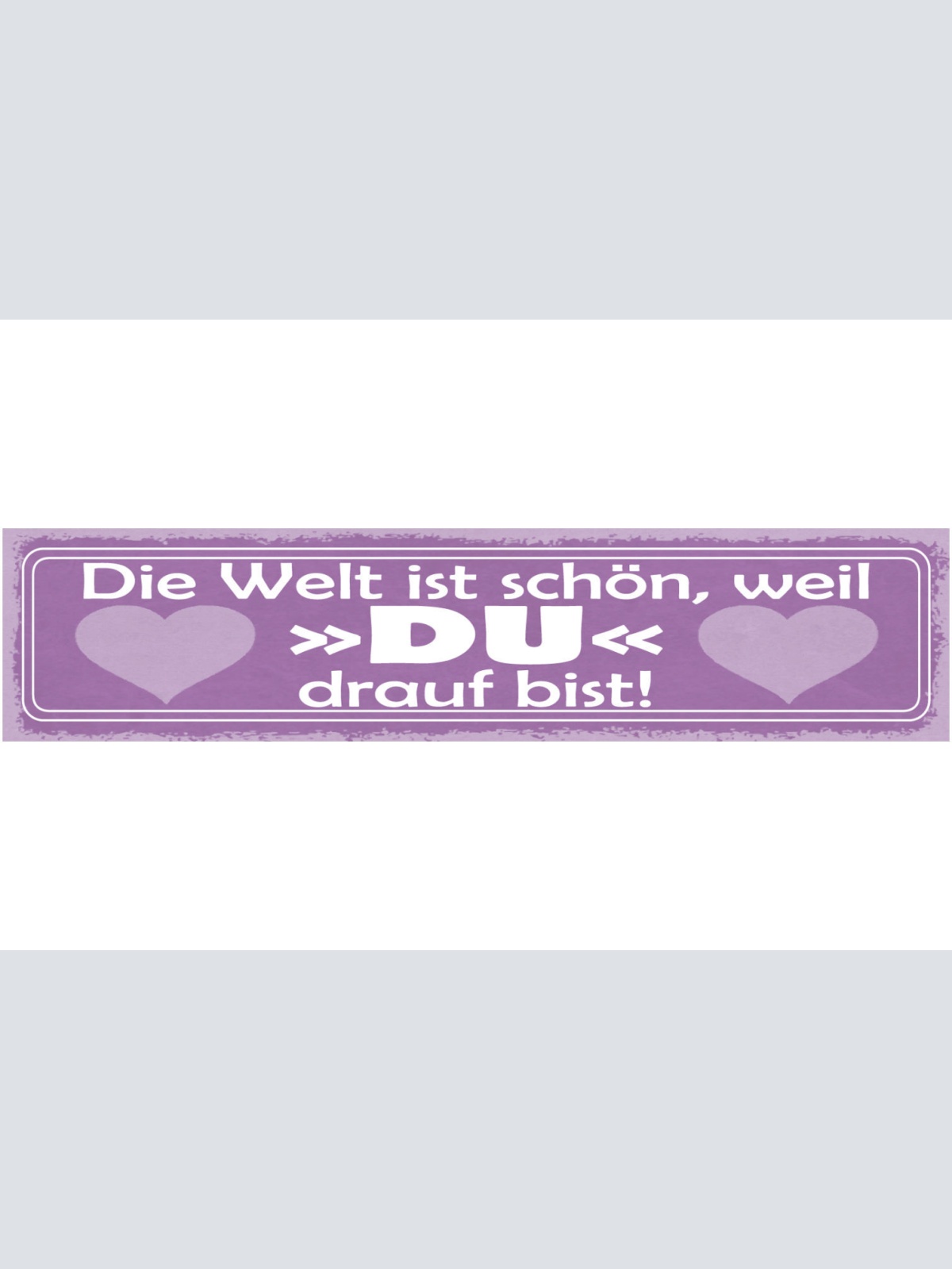 Schild Die Welt Ist Schön Weil Du Drauf Bist Liebe Ehe 46 x 10 Blech od. Holz