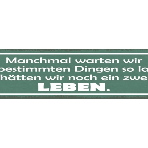 Schild Manchmal Warten Wir Mit Bestimmten Dingen So Lange Hätten Zweites Leben