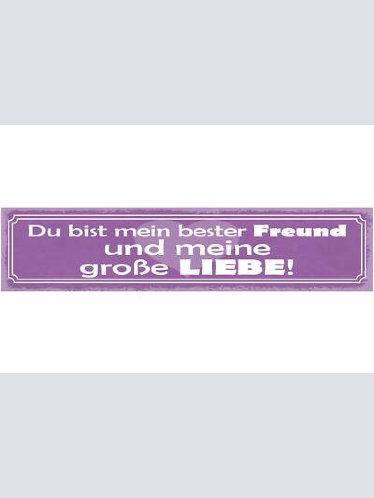 Schild du bist mein bester freund und meine große liebe 46 x 10 blech od. holz