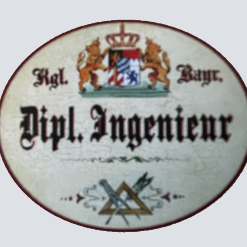 Nostalgie Holzschild Bayern Königlich Bayerischer Dipl. Ingenieur Schild