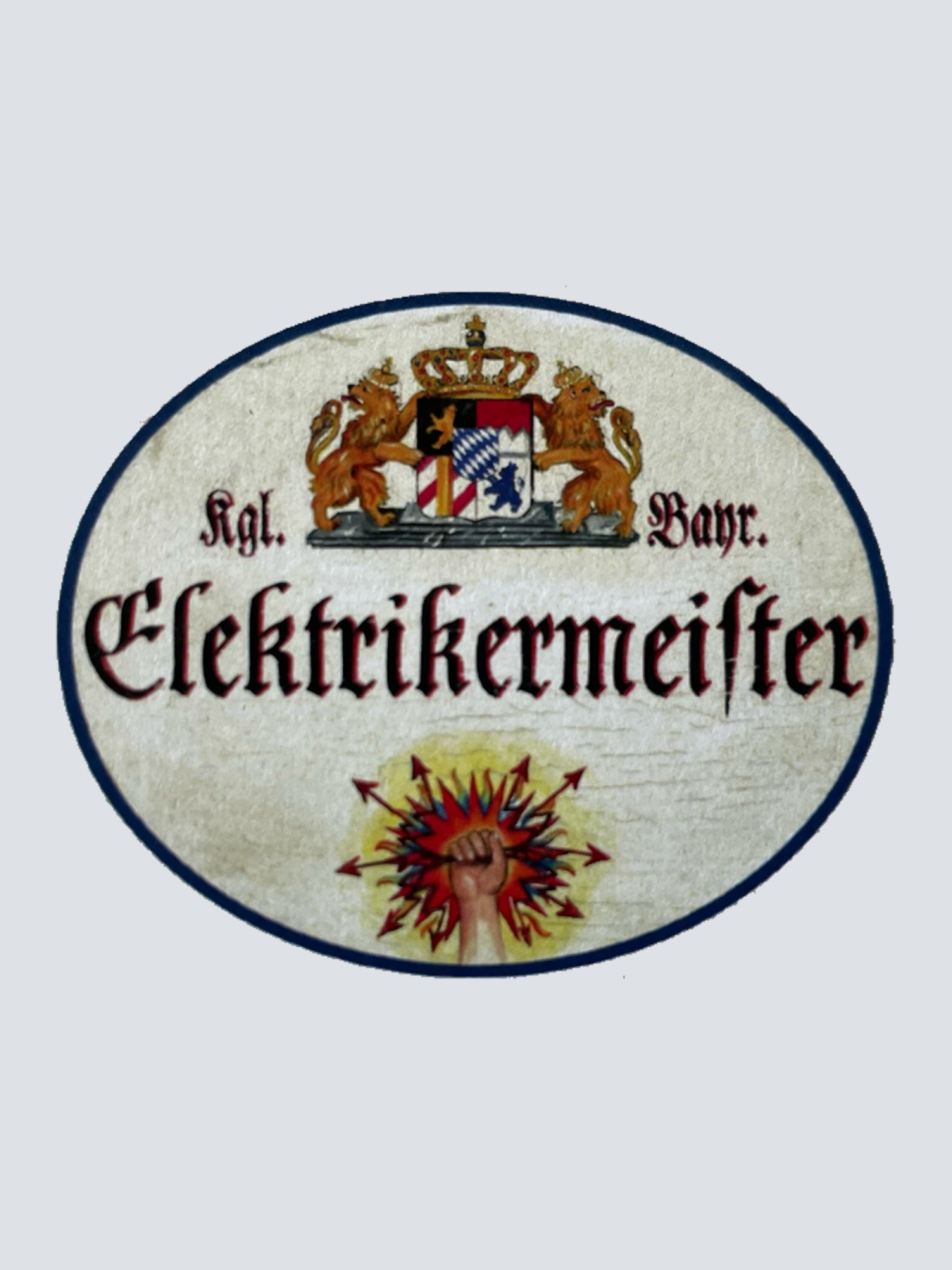 Nostalgie Holzschild Bayern Elektrikermeister Elektriker Strom Schild