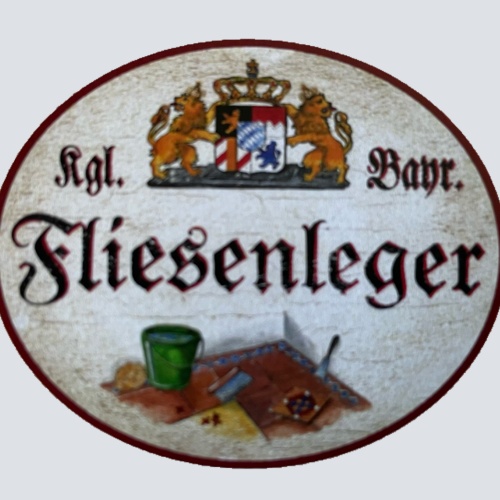 Nostalgie Holzschild Bayern Königlich Bayerischer Fliesenleger Schild