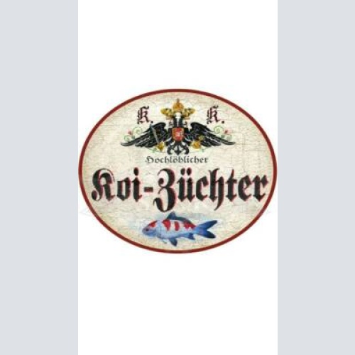 Kuk nostalgie holzschild "koi-züchter"