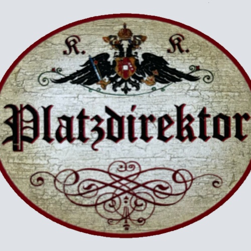 KuK Nostalgie Holzschild Platzdirektor Leiter Sport  Schild