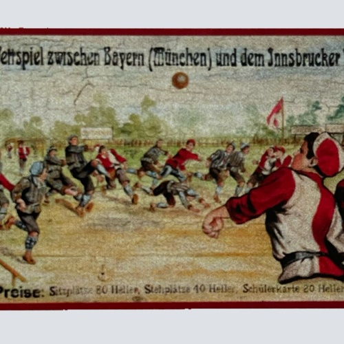 Nostalgie Holzschild Fußball Wett Spiel Bayern München Innsbruck Match Schild