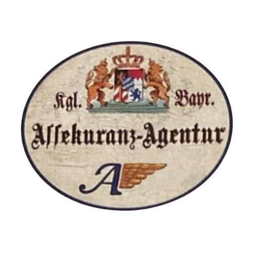 Nostalgie Holzschild Bayern königlich bayerische Assekuranz Agentur Schild