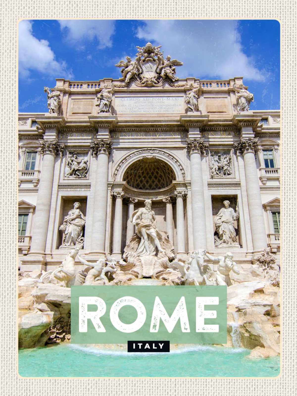 Schild Rome Italy Rom Italien Trevi-Brunnen 12x18 20x30 30x40 Blech od. Holz