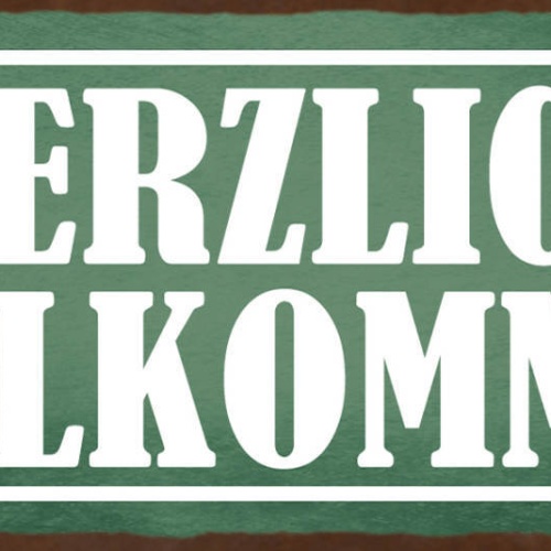 Schild Herzlich Willkommen Gäste Geschäft Laden Lokal Herein 27x10 Blech od.Holz