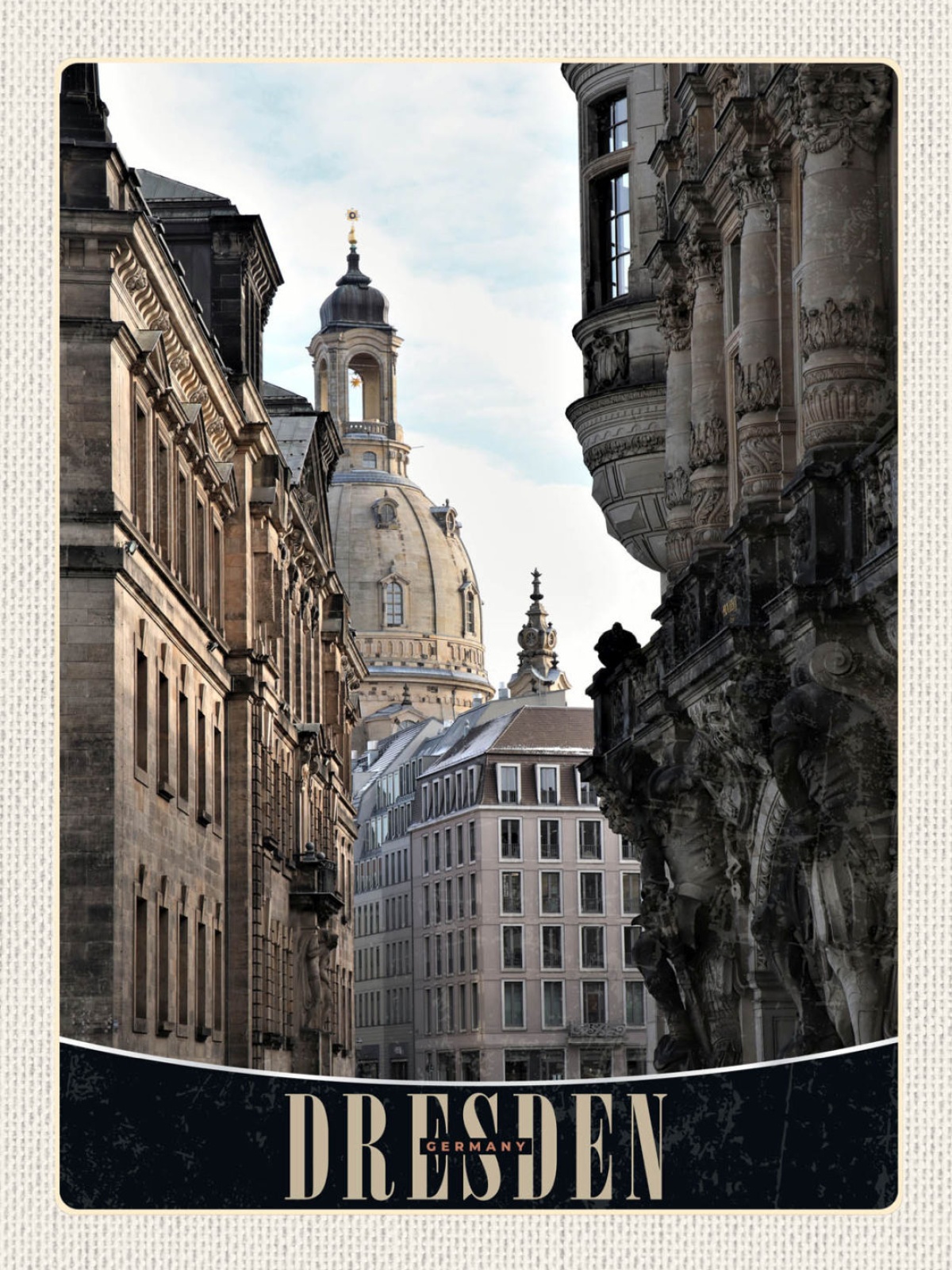 Schild Dresden Germany Frauenkirche Stadt D 12x18 20x30 30x40 Blech/Holz