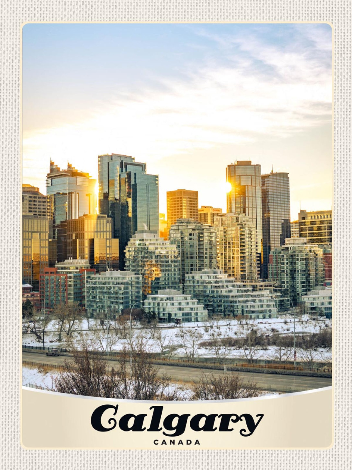 Schild Calgary Canada Alberta Stadt Ansicht  12x18 20x30 30x40 Blech/Holz