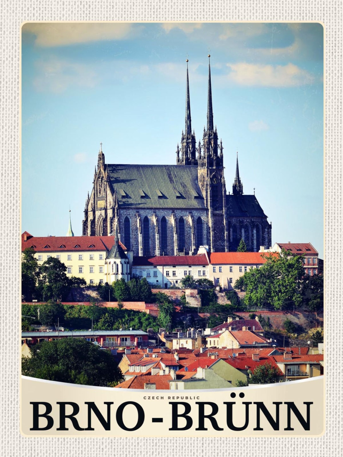Schild Brno Brünn Czech Rep. Tschechien Kathedrale 12x18 20x30 30x40 Blech/Holz