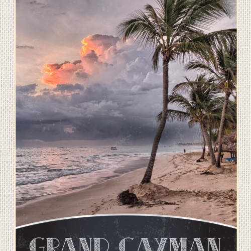 Schild Grand Cayman Greater Antilles Insel Strand 12x18 20x30 30x40 Blech/Holz