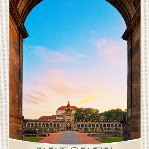 Schild Dresden Germany Zwinger Gebäude Deutschland 12x18 20x30 30x40 Blech/Holz