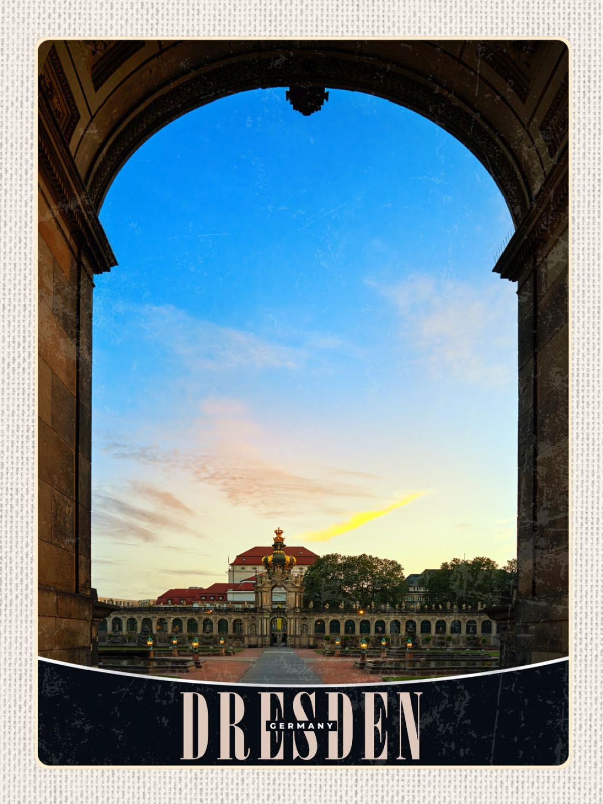 Schild Dresden Germany Zwinger Gebäude Deutschland 12x18 20x30 30x40 Blech/Holz