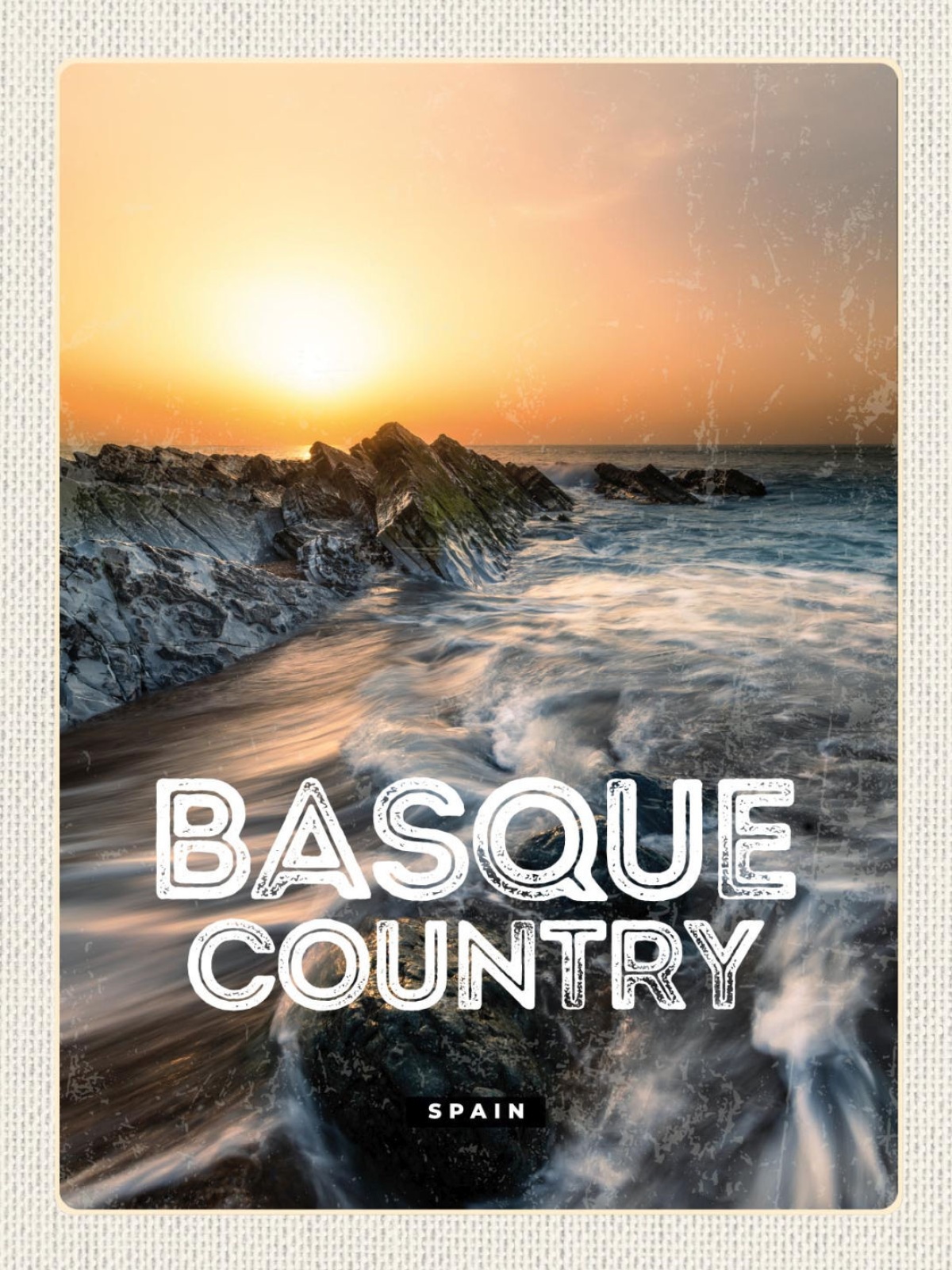 Schild Basque Country Spain Baskenland Spanien Meer 12x18 20x30 30x40 Blech/Holz