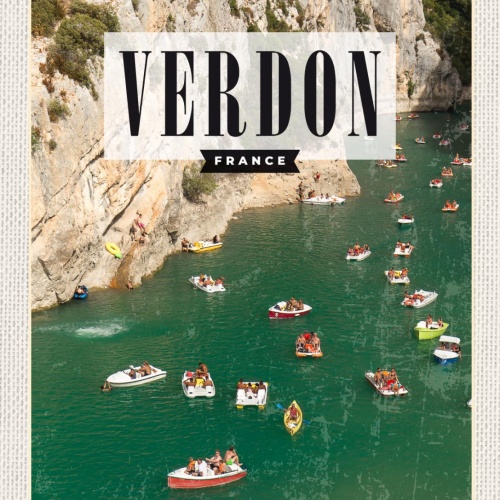 Schild Verdon France Frankreich Fluß Boot 12x18 20x30 30x40 Blech od. Holz