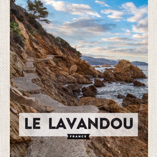 Schild Le Lavandou France Frankreich Küste Weg Meer 12x18 20x30 30x40 Blech/Holz