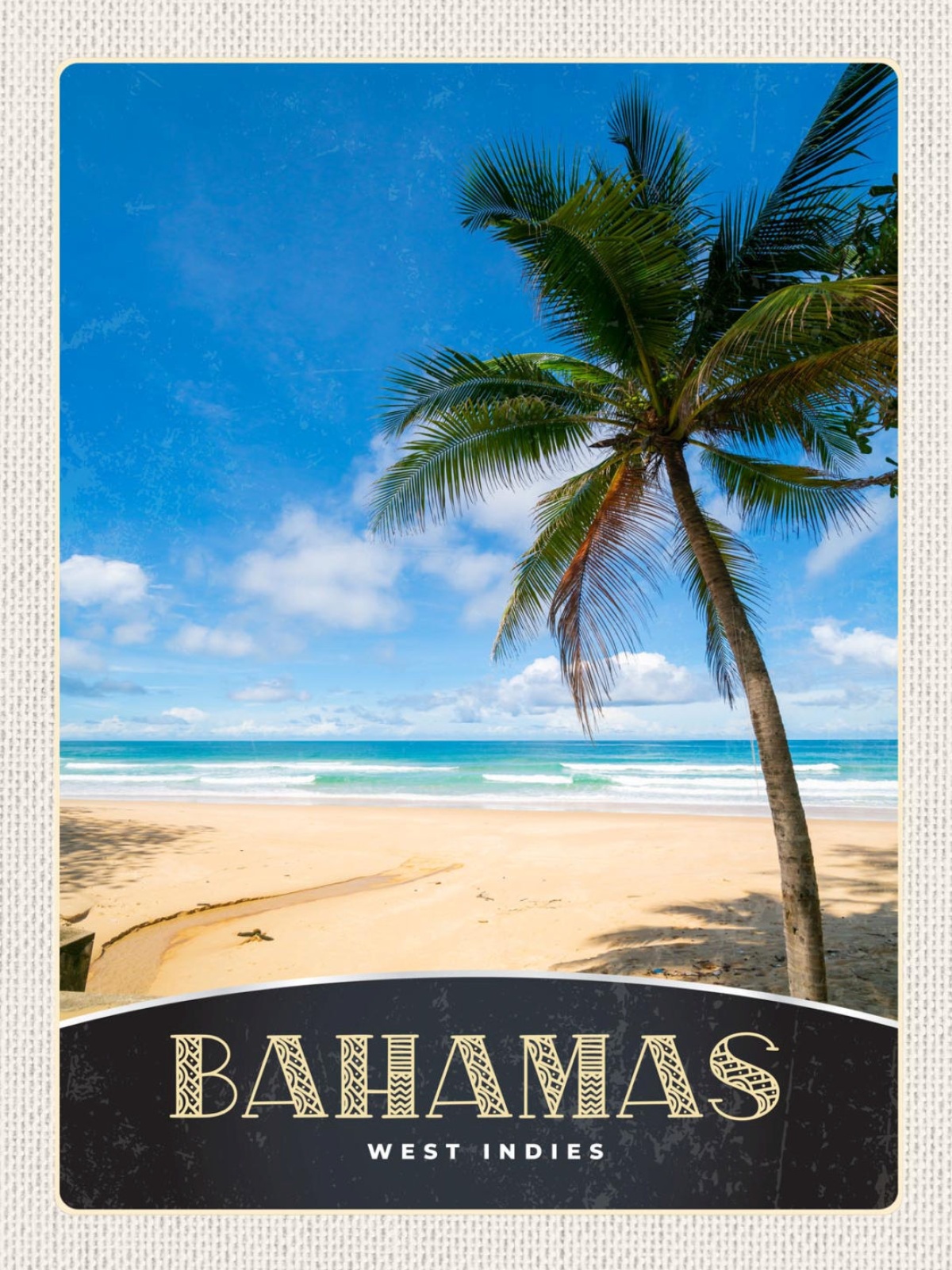 Schild Bahamas West Indies Palme Strand Meer Insel 12x18 20x30 30x40 Blech/Holz